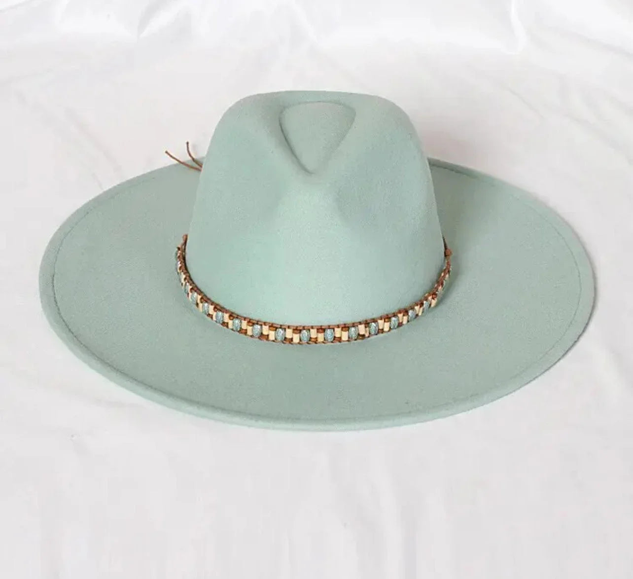 Beaded Stiff Fedora Hat - Accessorizmee