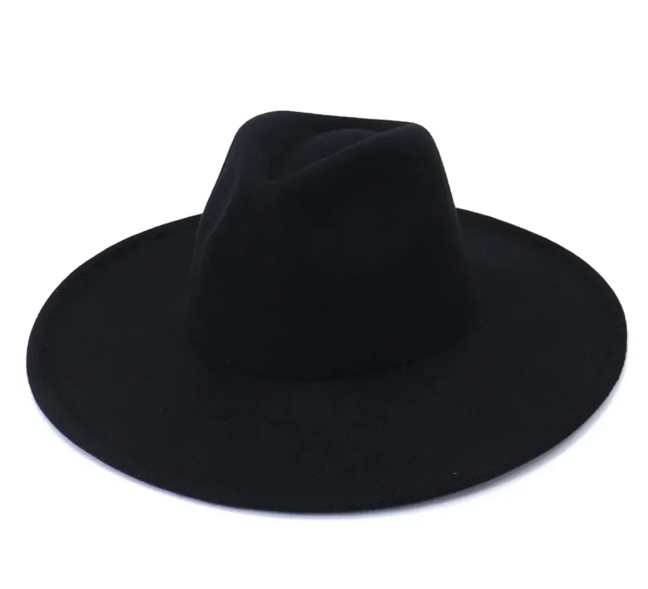 Black Wide Brim Fedora Hat - Accessorizmee