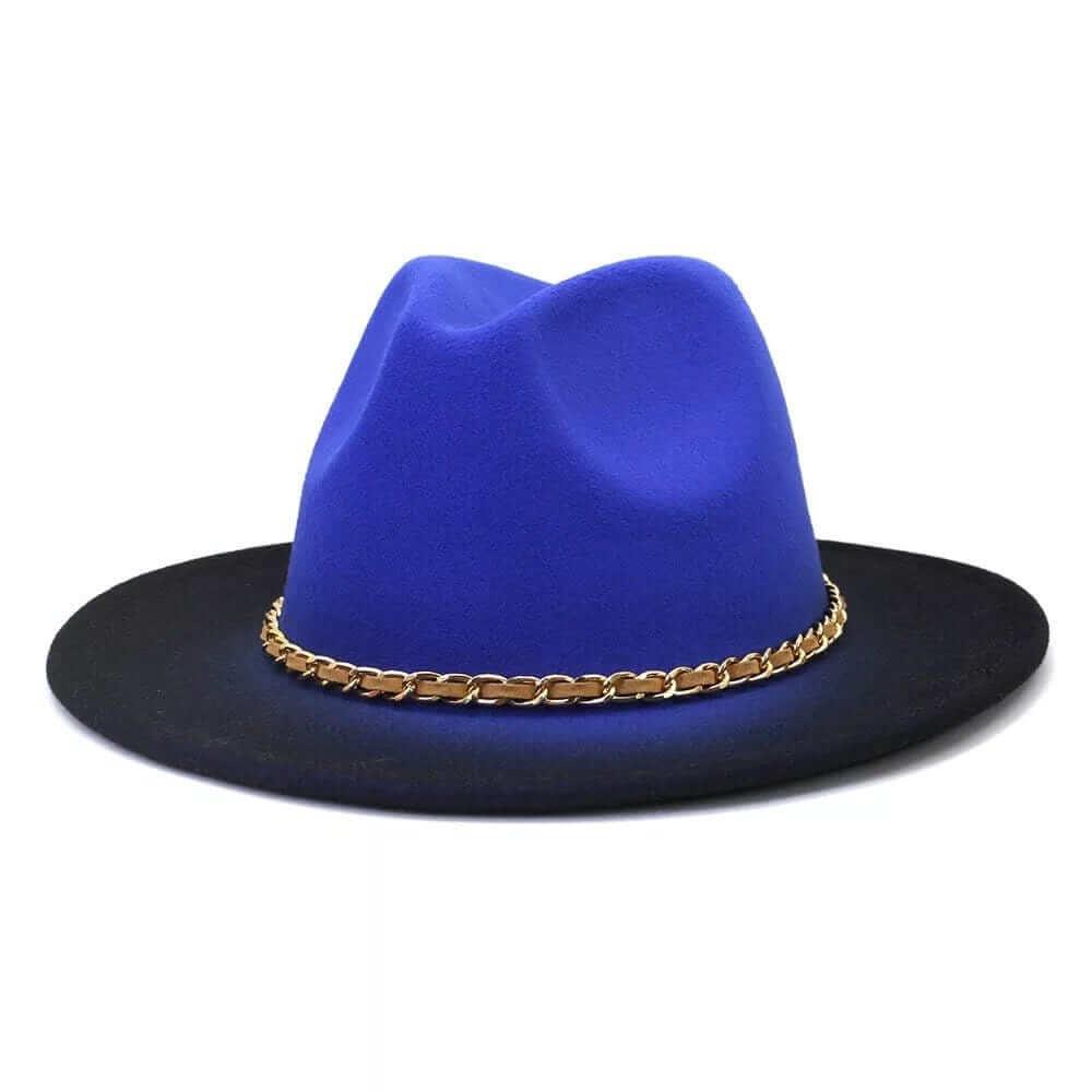 Gradient Fedora Hat with chain - Accessorizmee