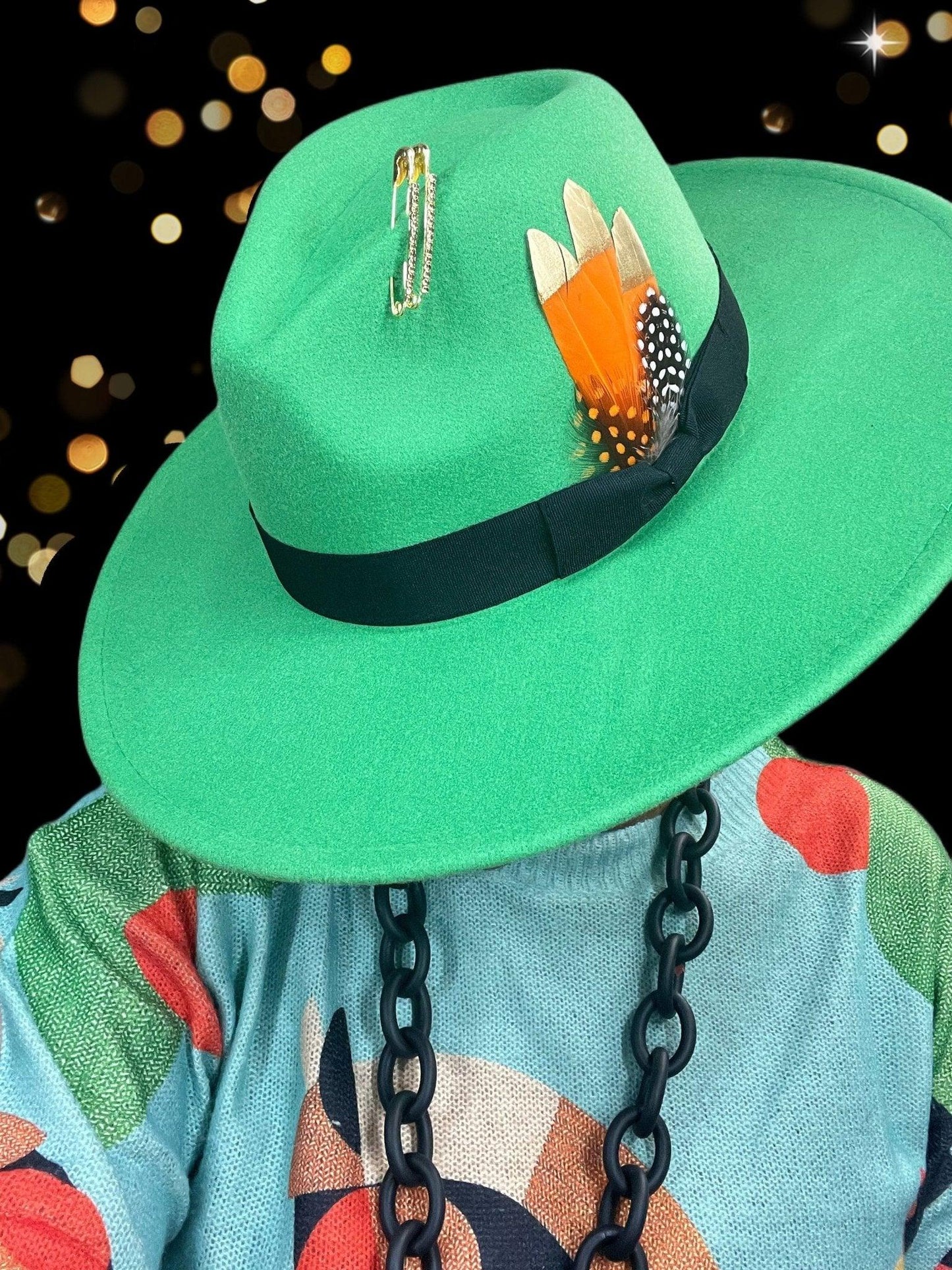 Bow Tie Fedora Hat -green apple - Accessorizmee