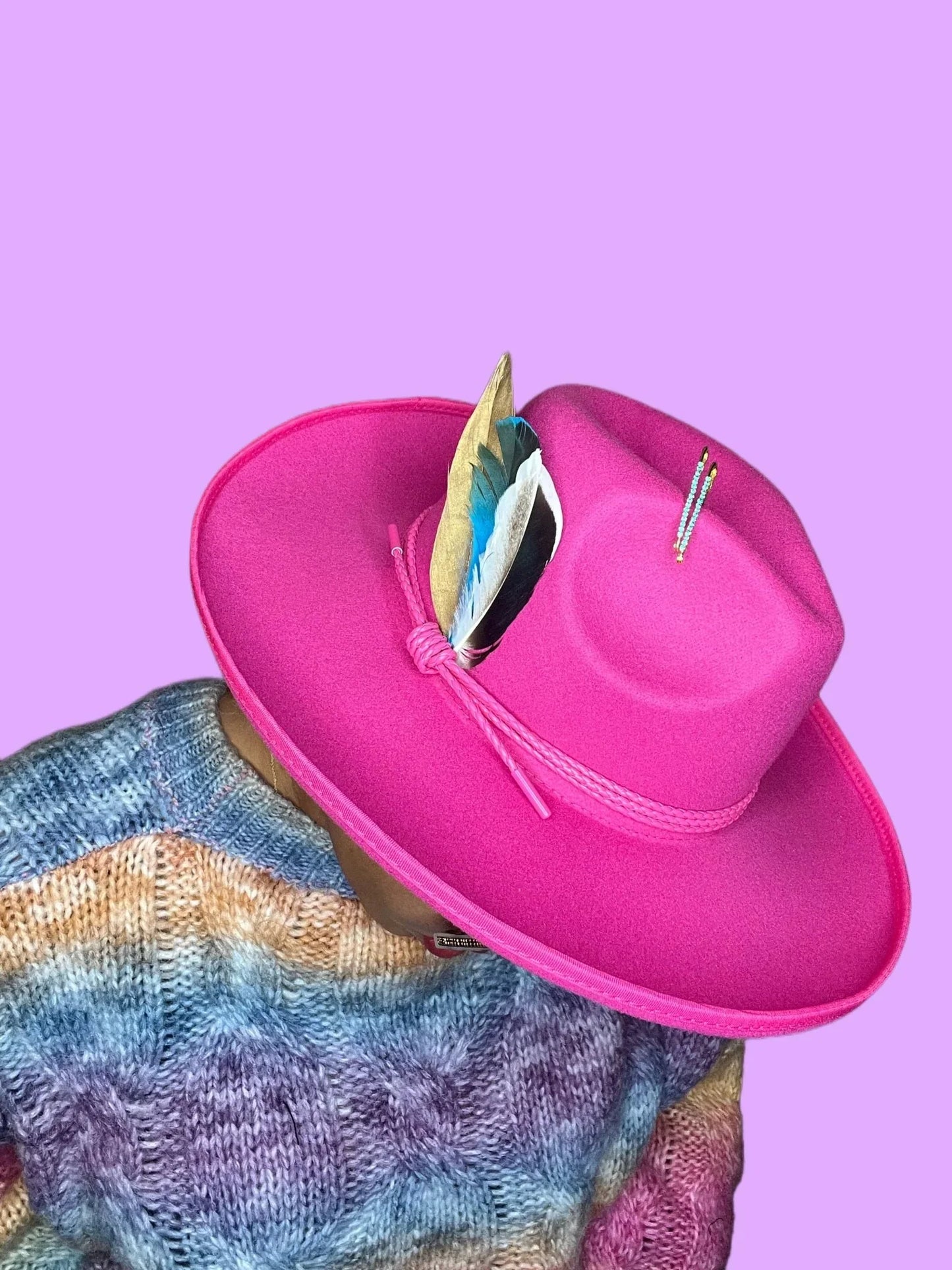 Bow Tie Fedora Hat -Pencil brim pinkgold - Accessorizmee
