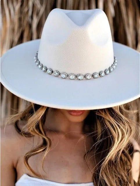 Diamond Wide Brim Fedora Hat - Accessorizmee