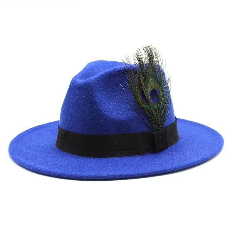 Feathered Peacock Fedora Hat - Accessorizmee
