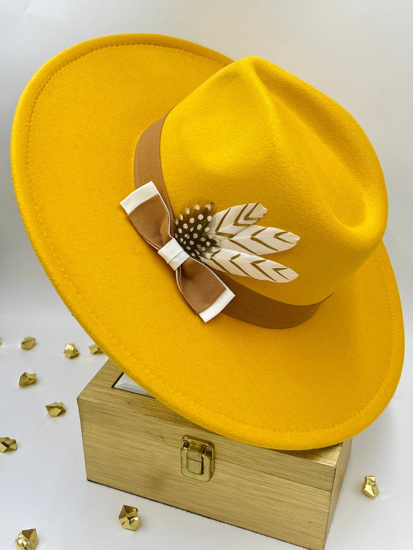 Luxury Fedora Hat-Mustard - Accessorizmee