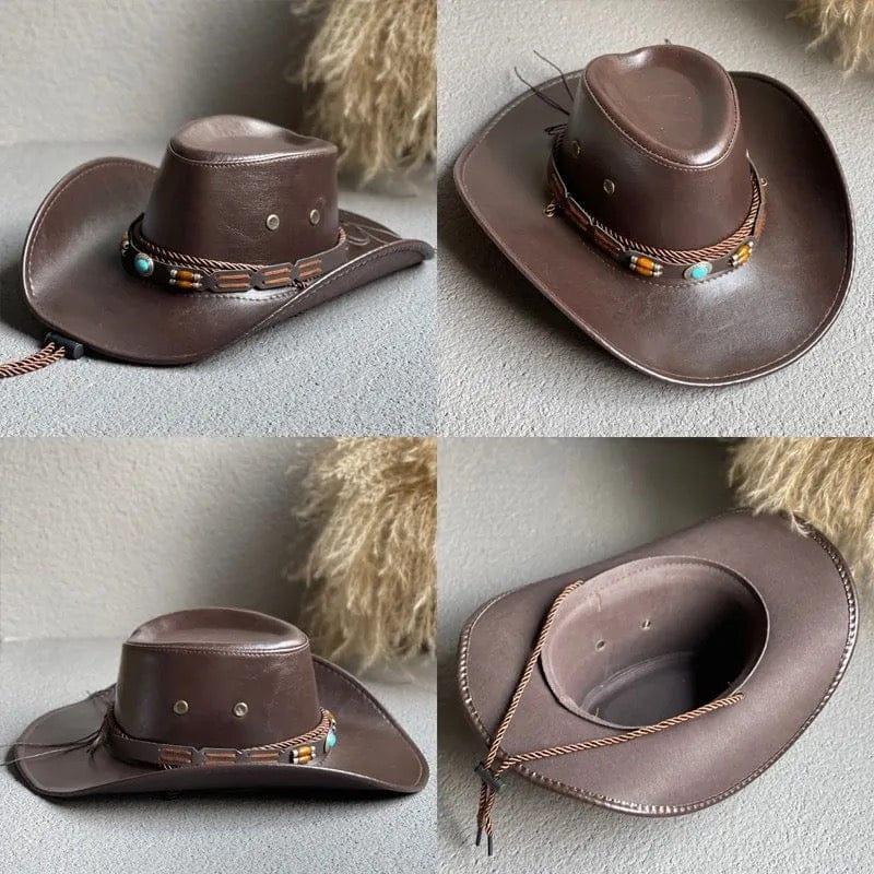Leather Cowboy hat- Indy - Accessorizmee