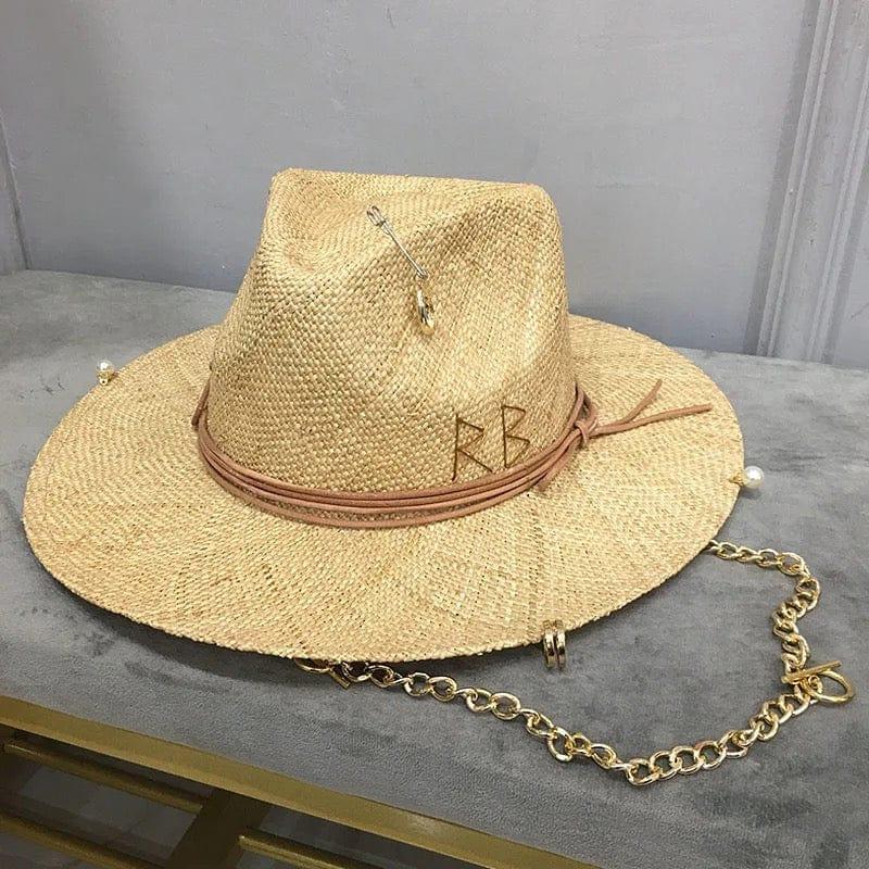 Luxury Gold Straw Hat - Accessorizmee