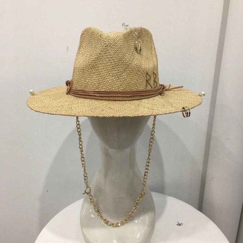 Luxury Gold Straw Hat - Accessorizmee