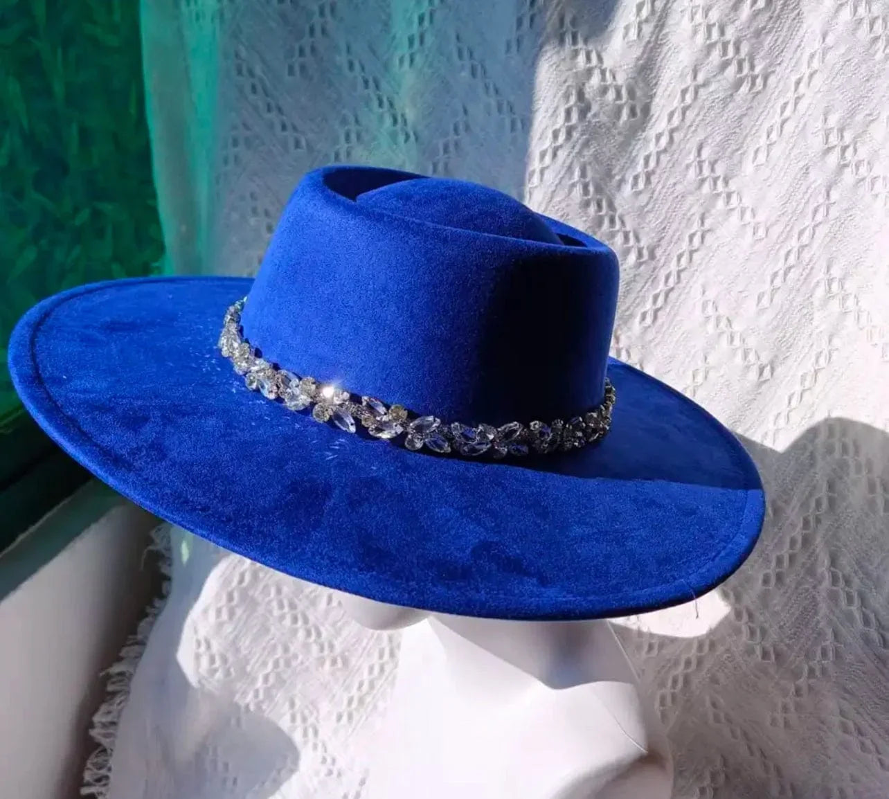Raw flower diamond round brim Fedora Hat - Accessorizmee