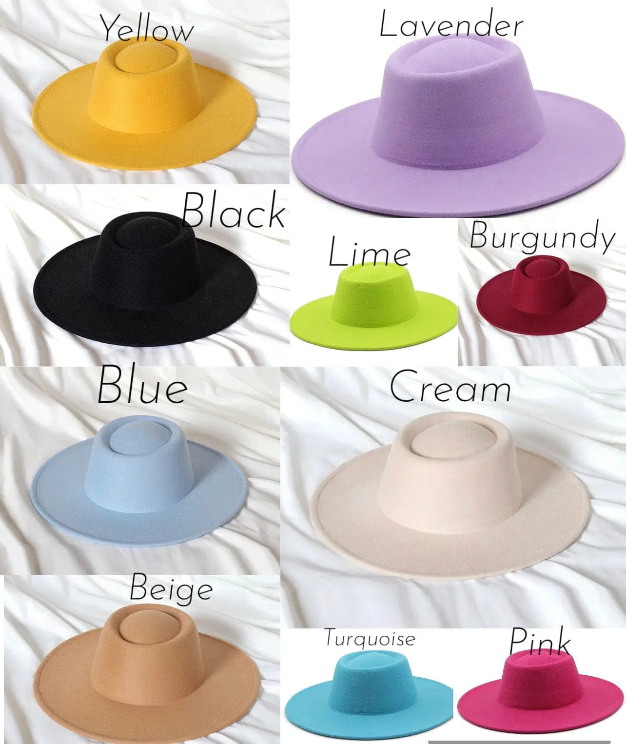 Round Brim Stiff Fedora - Adjustable Felt Hat with 10cm Brim, Unisex, Polyester Interior, Available in Various Colors - Accessorizmee