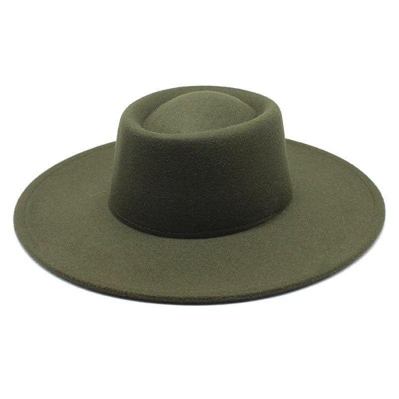 Round Brim Stiff Fedora - Adjustable Felt Hat with 10cm Brim, Unisex, Polyester Interior, Available in Various Colors - Accessorizmee