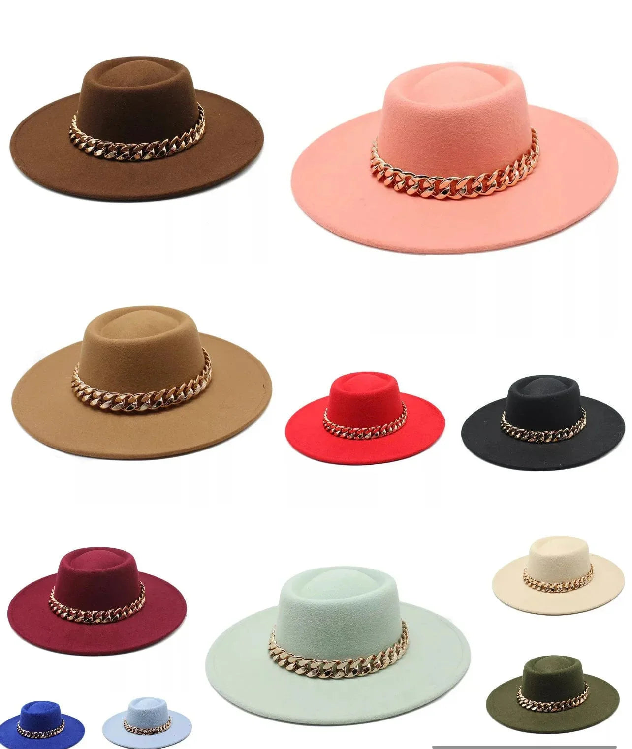 Round Brim Fedora with Chain - Accessorizmee
