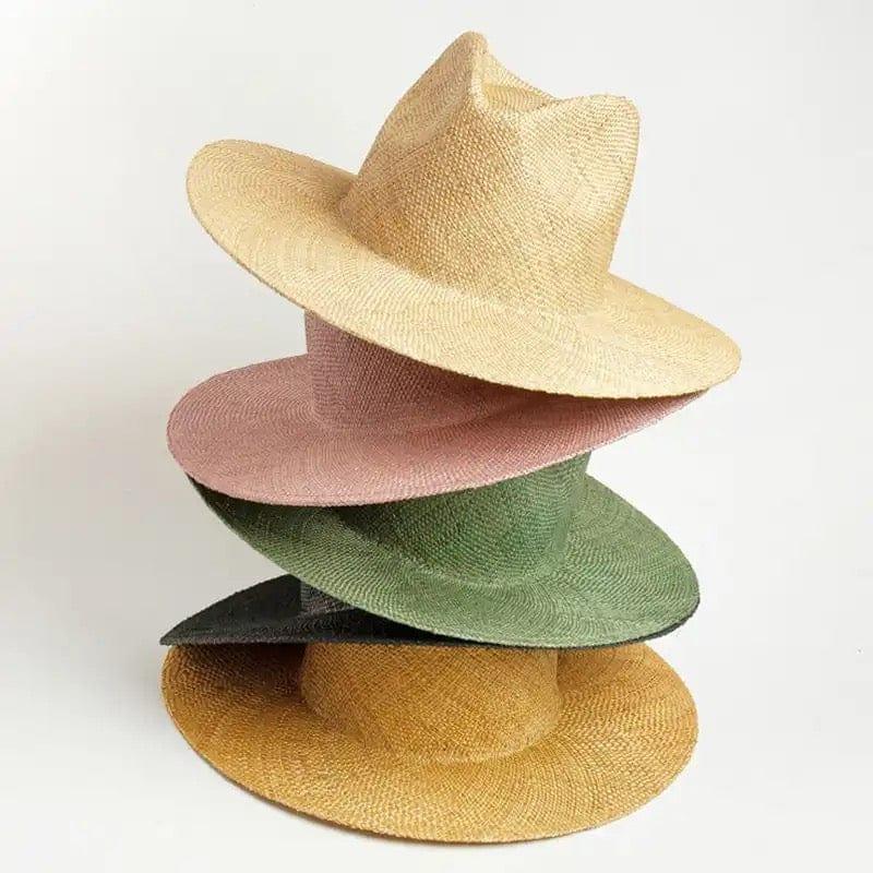 Spring Hand Woven stiff Straw Fedora - Accessorizmee