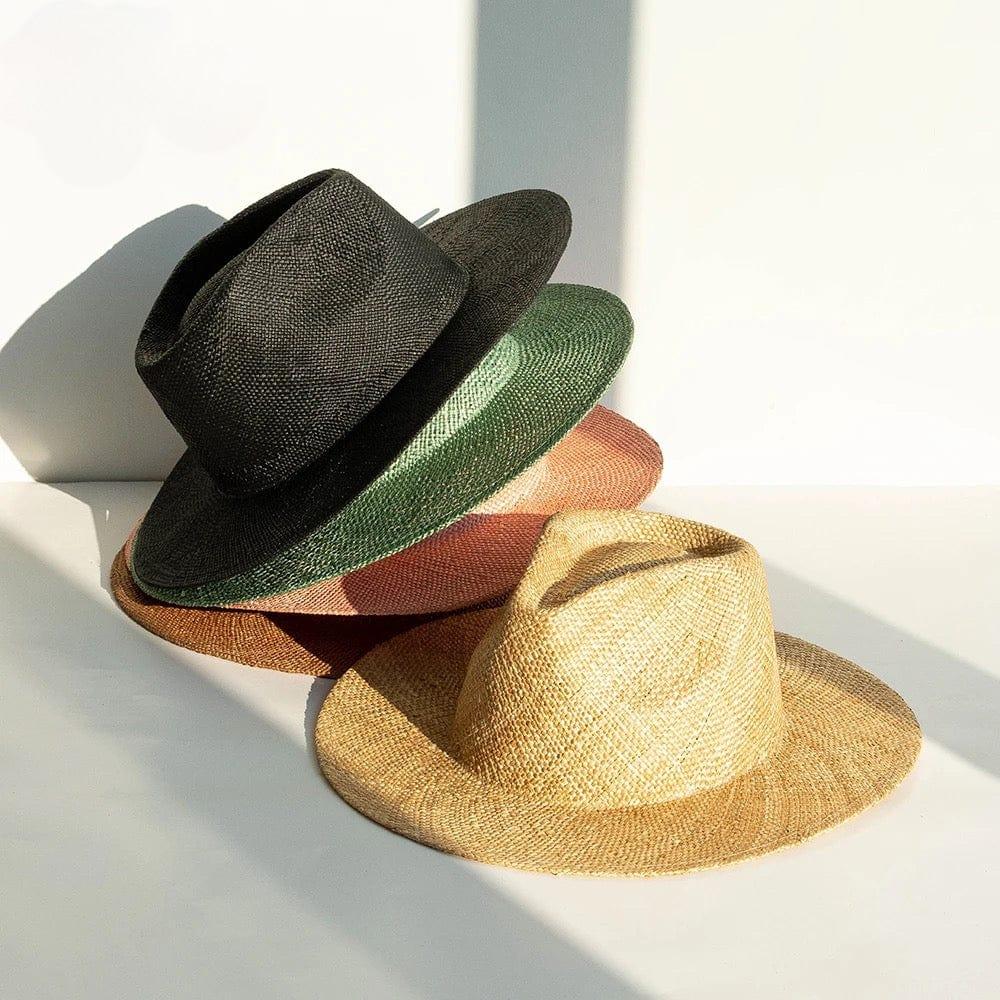 Spring Hand Woven stiff Straw Fedora - Accessorizmee