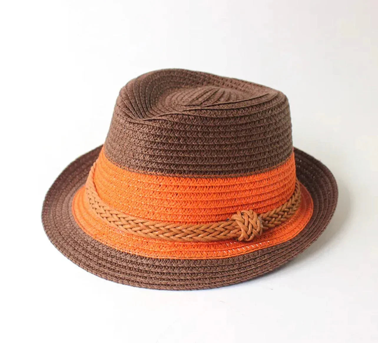 Straw Jazz Fedora-orange - Accessorizmee
