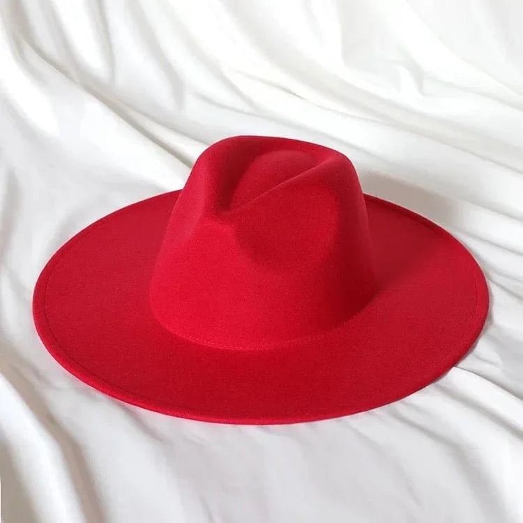 Wide Stiff Brim Fedora - Unisex Adjustable Cotton & Polyester Hat with 10cm Brim & 12cm Height - Sun Protection Fashion Accessory - Accessorizmee