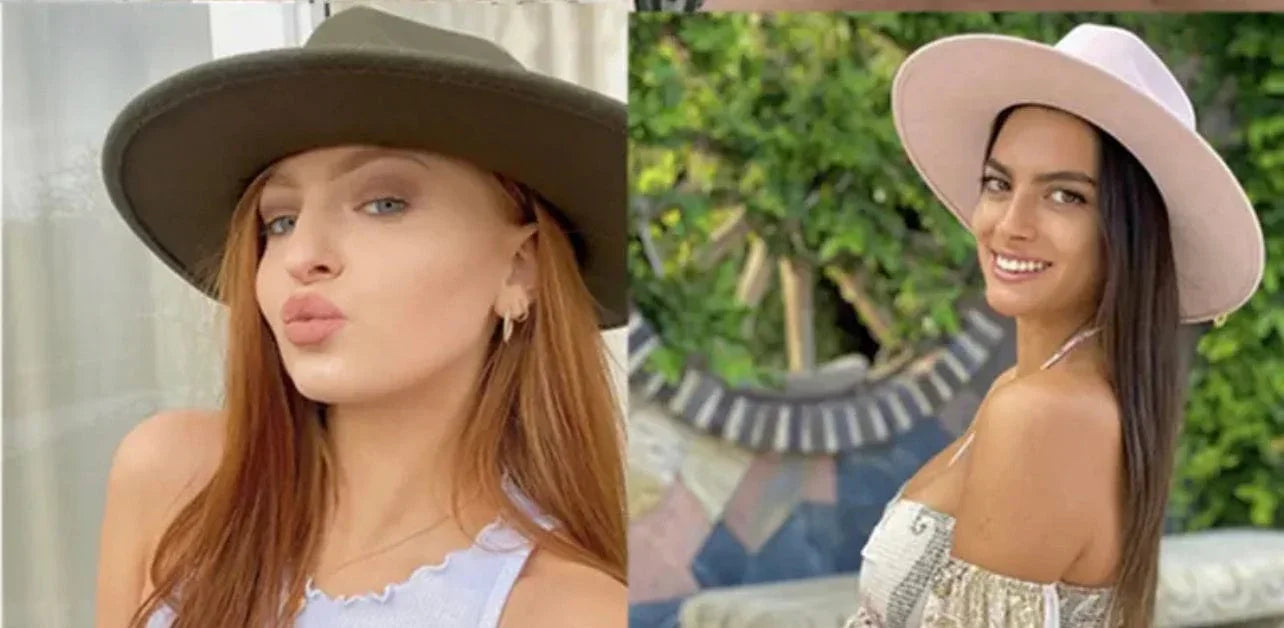 X-Large Wide Stiff Brim Fedora - Unisex Adjustable Cotton & Polyester Hat with 10cm Brim & 12cm Height - Sun Protection Fashion Accessory - Accessorizmee