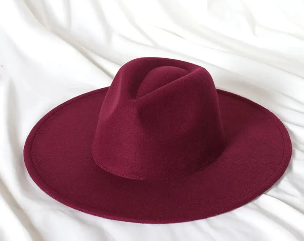 Wide Stiff Brim Fedora - Unisex Adjustable Cotton & Polyester Hat with 10cm Brim & 12cm Height - Sun Protection Fashion Accessory - Accessorizmee