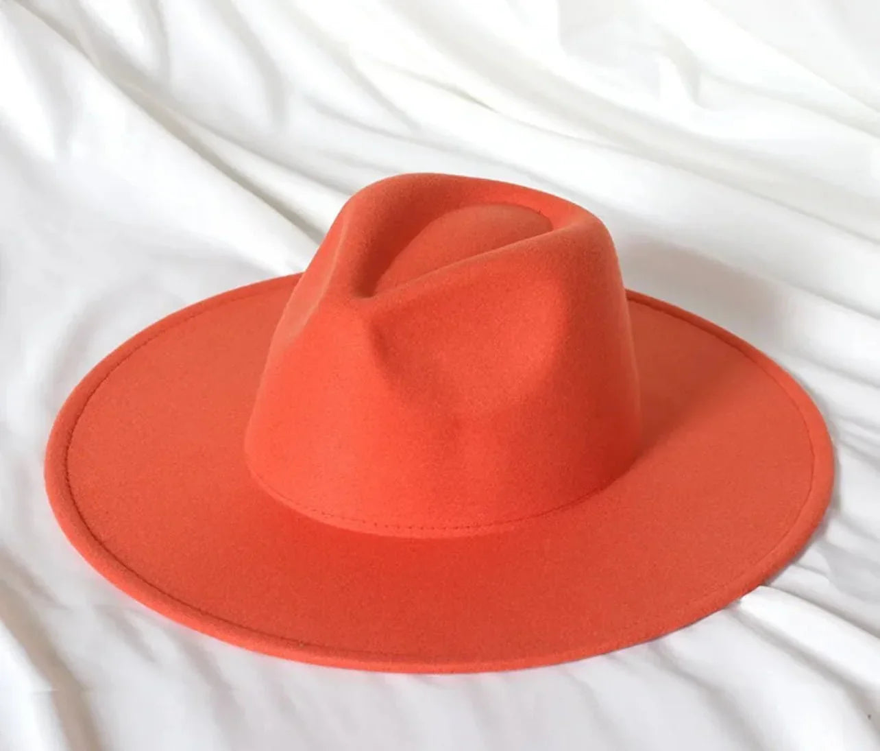 Wide Stiff Brim Fedora - Unisex Adjustable Cotton & Polyester Hat with 10cm Brim & 12cm Height - Sun Protection Fashion Accessory - Accessorizmee