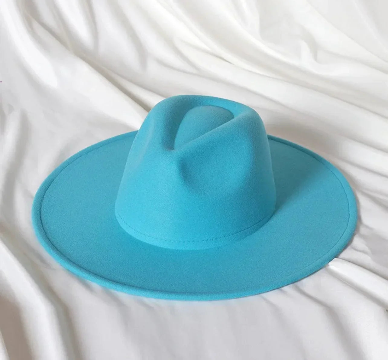 Wide Stiff Brim Fedora - Unisex Adjustable Cotton & Polyester Hat with 10cm Brim & 12cm Height - Sun Protection Fashion Accessory - Accessorizmee