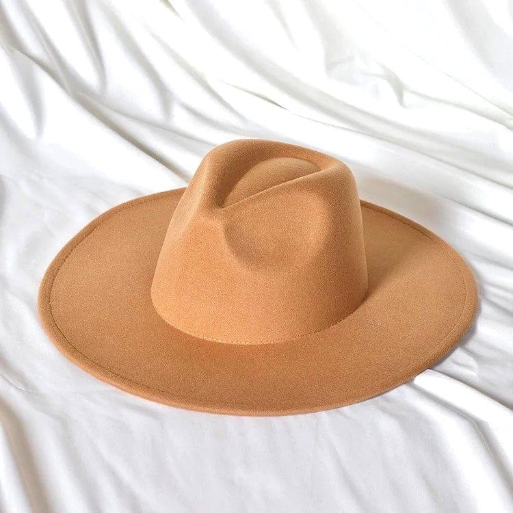 Wide Stiff Brim Fedora - Unisex Adjustable Cotton & Polyester Hat with 10cm Brim & 12cm Height - Sun Protection Fashion Accessory - Accessorizmee