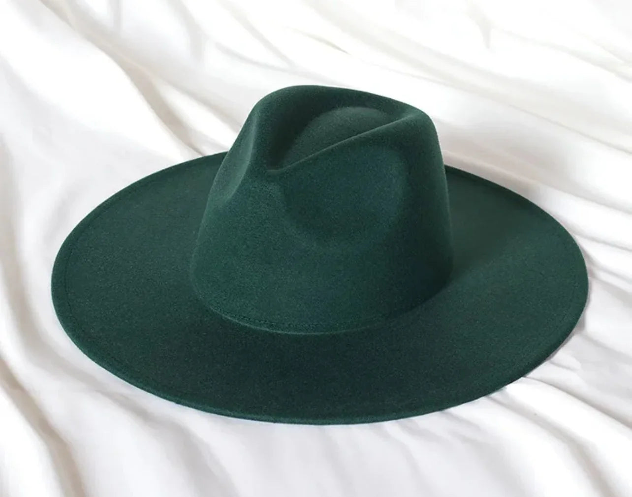 Wide Stiff Brim Fedora - Unisex Adjustable Cotton & Polyester Hat with 10cm Brim & 12cm Height - Sun Protection Fashion Accessory - Accessorizmee