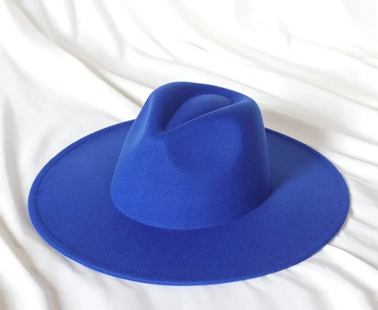 Wide Stiff Brim Fedora - Unisex Adjustable Cotton & Polyester Hat with 10cm Brim & 12cm Height - Sun Protection Fashion Accessory - Accessorizmee