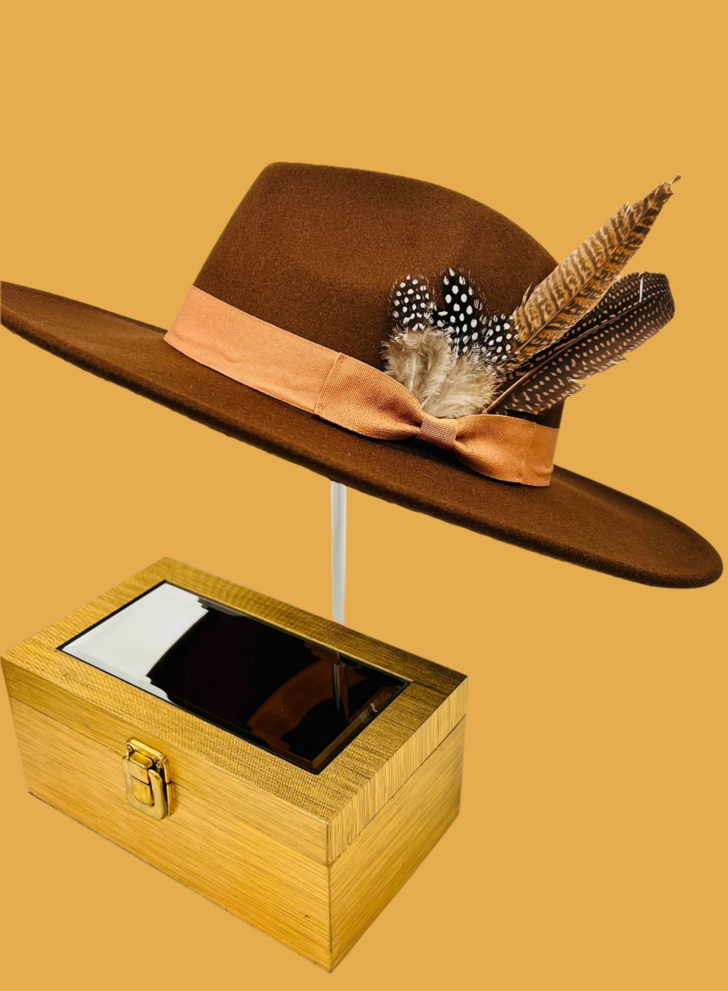 Luxury Bow tie Hat -Coffee - Accessorizmee