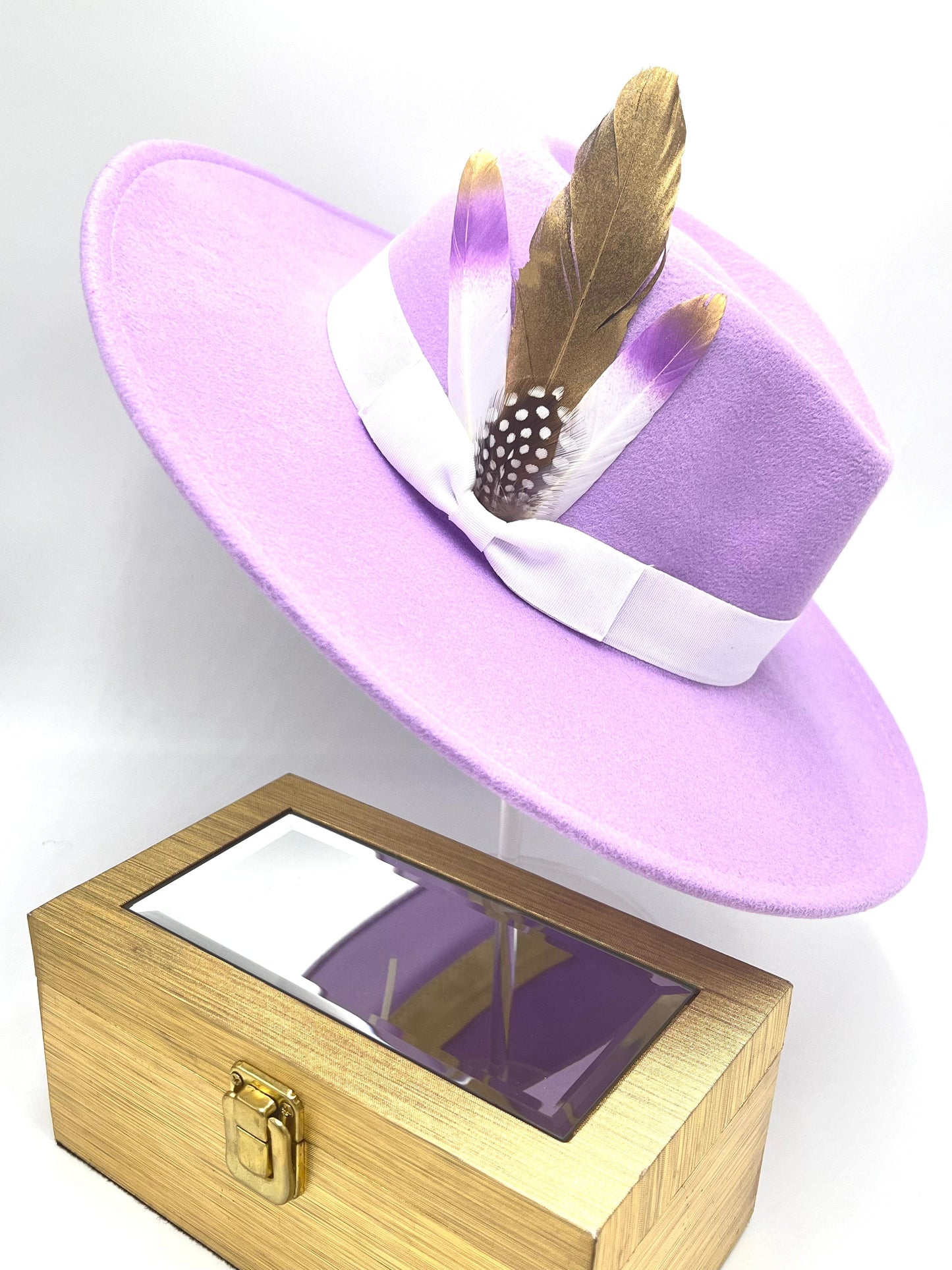 Luxury Fedora Hat-lavender gold - Accessorizmee
