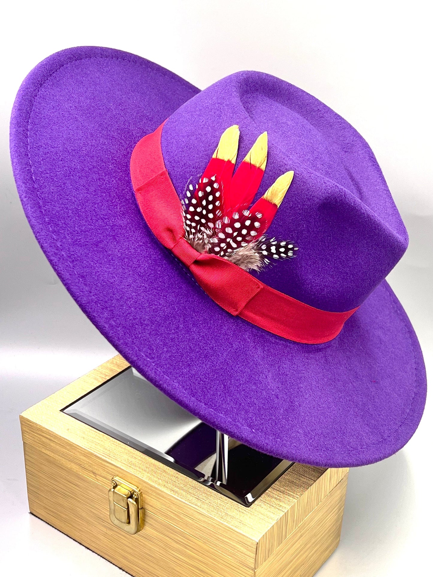 Bow Tie Fedora Hat -Purple Rose - Accessorizmee
