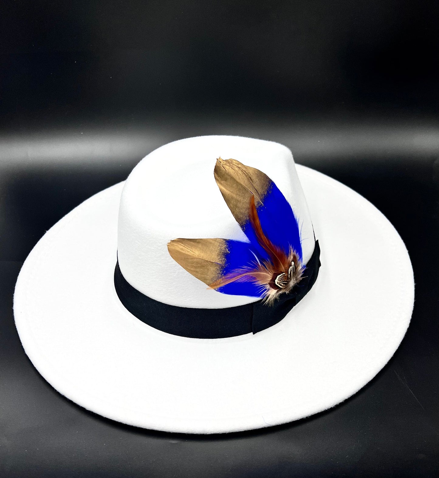 Luxury Bow Tie Fedora Hat-white - Accessorizmee