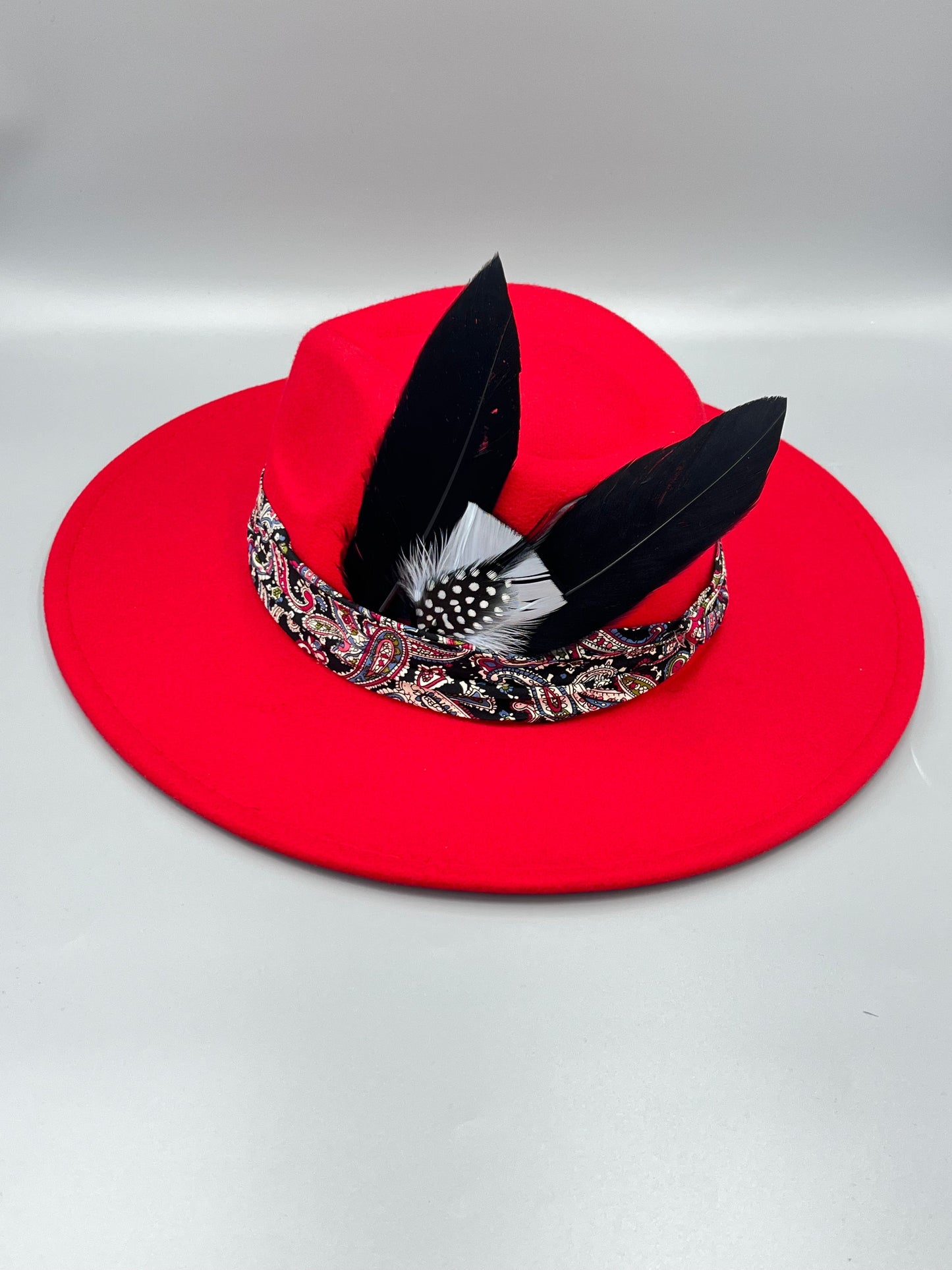 Luxury Bow Tie Fedora Hat -Revel Red - Accessorizmee