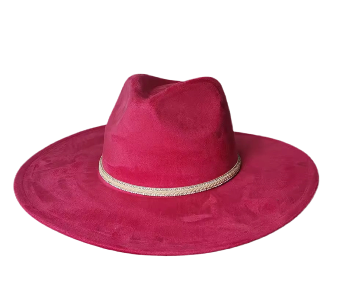 Dazzleme Suede Wide Brim Fedora Hat - Vegan Suede Material, Adjustable Straps, 10cm Brim, 12cm Height, Unisex Fashion Accessory - Accessorizmee