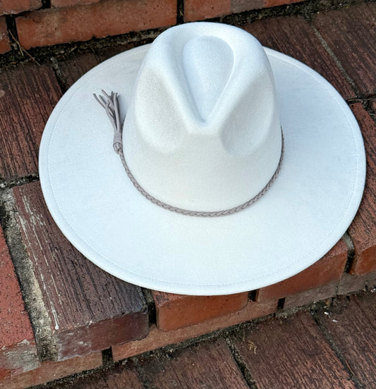 Everyday premium Suede Fedora Hat-Ivory White - Accessorizmee