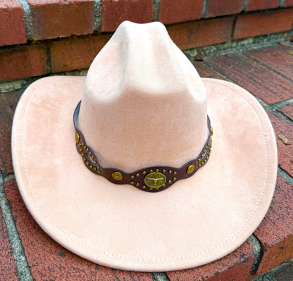 Premium Suede Cowboy Hat - Sanded Design, Unisex ,Adjustable & Stylish Suitable for Pyrography, Laser Engraving