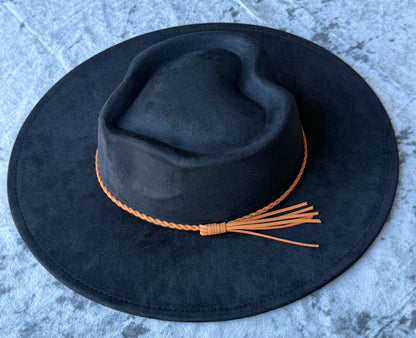 Hearted widebrim Vegan Fedora Hat