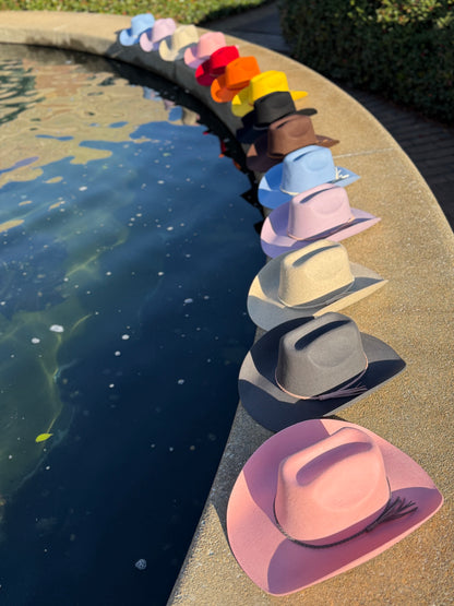 100% Wool Cowboy Hat Solid, Solid Cowboy Hat for Burning