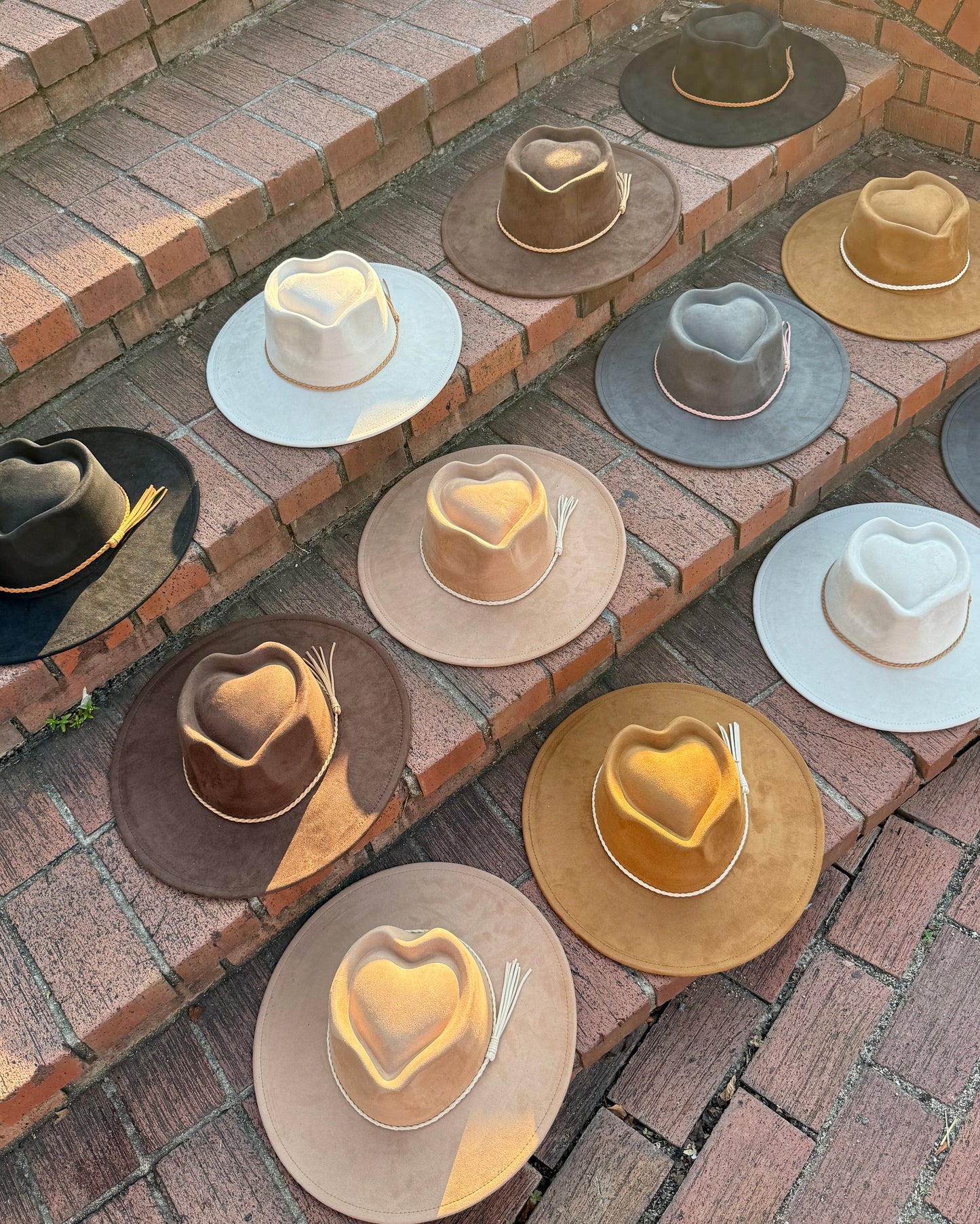 Hearted widebrim Vegan Fedora Hat