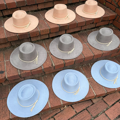 Vegan Suede Classic Wide Brim-Style Hat – Unisex ,Adjustable & Stylish Suitable for Pyrography, Laser Engraving - Accessorizmee