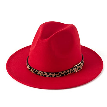 Leopard belt Fedora Hat