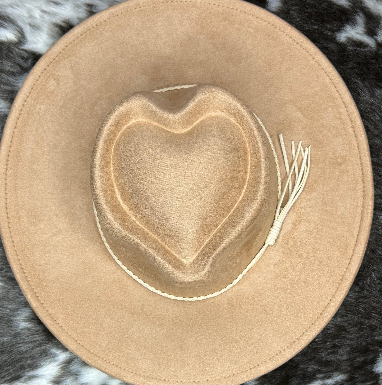 Hearted widebrim Vegan Fedora Hat