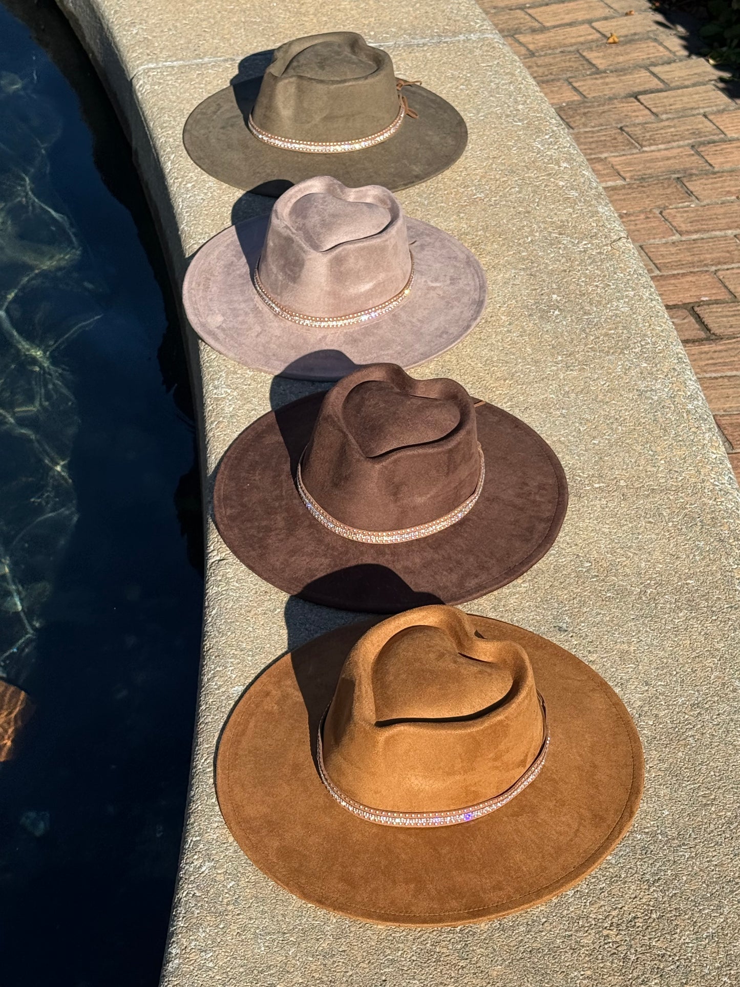 Hearted widebrim Vegan Fedora Hat