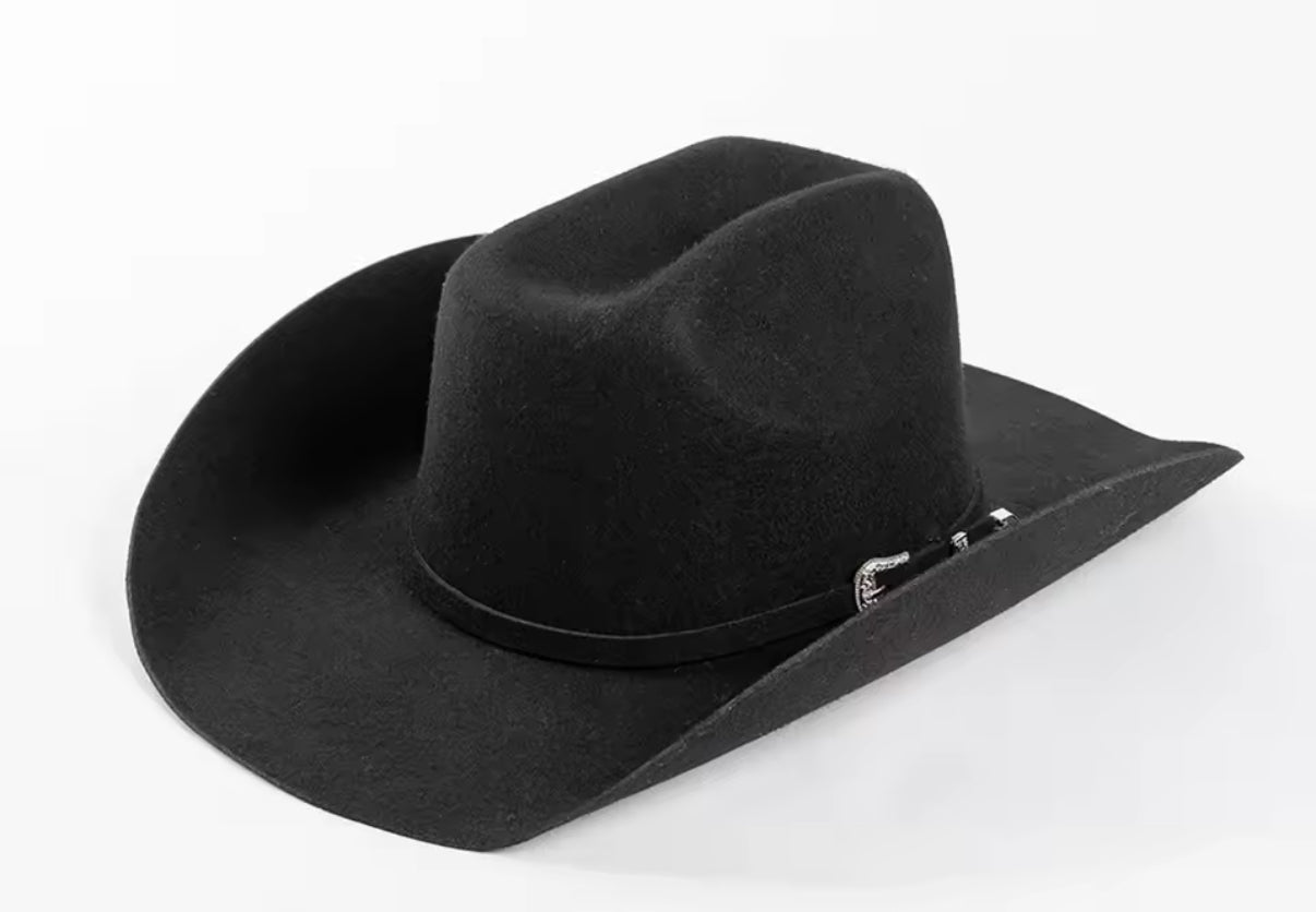 100% Wool Belted Cowboy Hat Solid, Solid Cowboy Hat for Burning,
