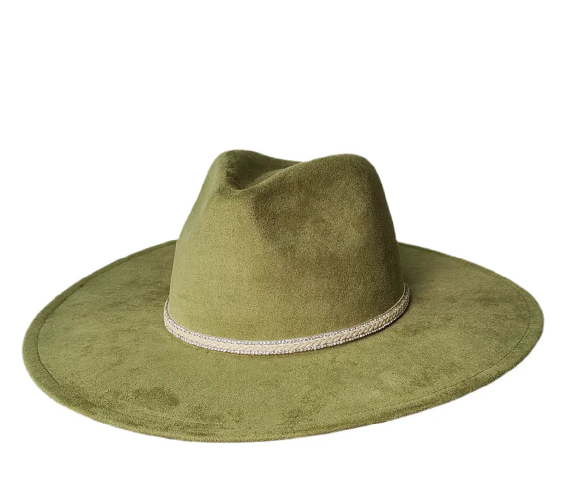 Dazzleme Suede Wide Brim Fedora Hat - Vegan Suede Material, Adjustable Straps, 10cm Brim, 12cm Height, Unisex Fashion Accessory - Accessorizmee