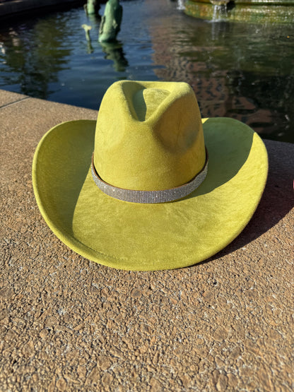 Vegan Suede Cowboy Hat, Hat with diamon Accessory, Hat for Burning, Cowboy Hat, Rancher Hat, Hat for customization