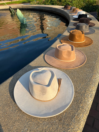 Hearted widebrim Vegan Fedora Hat