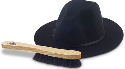 Hat Brush - Horsehair Felt Hat Brush Clean Western Cowboy Hat, Fedora Hat & Baseball Cap, Bristle Garment Brush Remove Cat Hair Dust for Suits, Suede, Cashmere, Clothes &