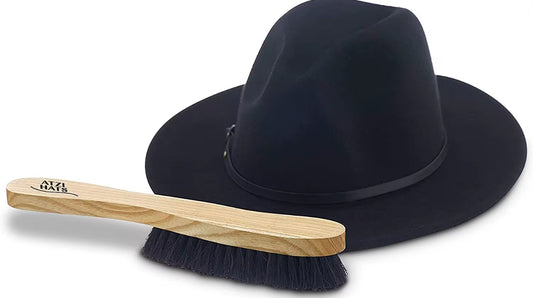 Hat Brush - Horsehair Felt Hat Brush Clean Western Cowboy Hat, Fedora Hat & Baseball Cap, Bristle Garment Brush Remove Cat Hair Dust for Suits, Suede, Cashmere, Clothes &