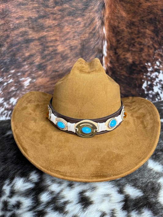 Premium Suede Cowboy Hat - Adjustable Straps Inside, Unisex Design, Size 56-58cm, Western Style, Fashionable & Functional, Shipped in a Box - Accessorizmee