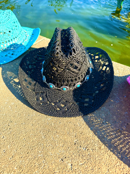 Spring Chain Hand Woven Straw Cowboy Hat