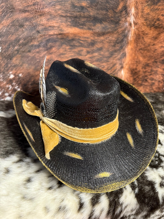 Lux Cowboy Straw Hat - Hand Wash Only, Adjustable Straps, 56-58cm Size, 7cm Brim, 12cm Height, Unisex, Natural Grass Material - Accessorizmee